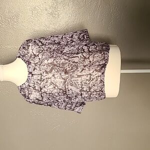 Bench Women's small slouchy sleeves sheer crop top blouse NWT